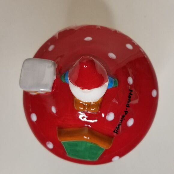 Gnome House Red Candy Jar Hand Painted Christmas Decor Trea… - Picture 5 of 8